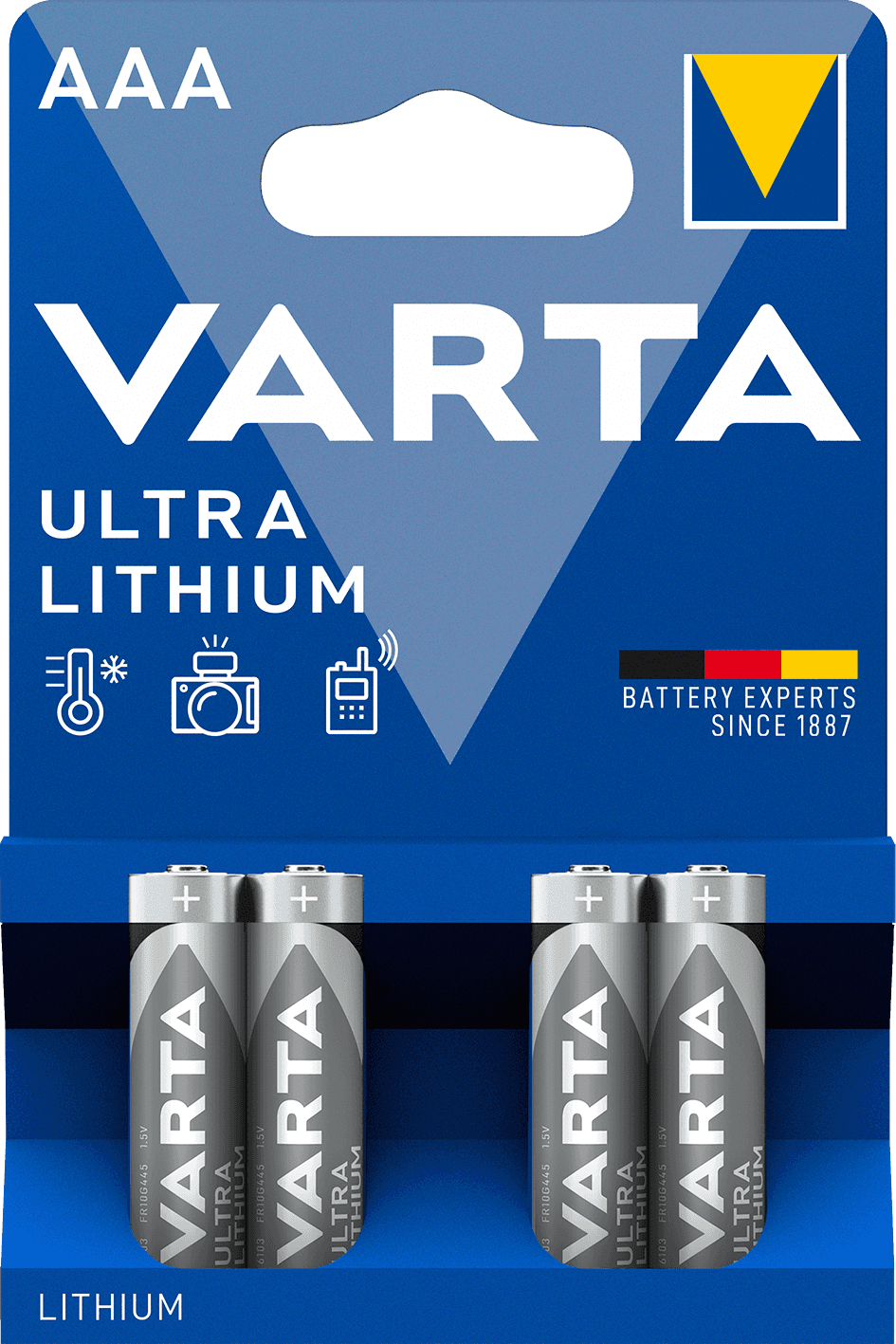 Литиевые батарейки VARTA Lithium обеспечивают до 5 раз более долгую работу по сравнению с обычными щелочными. Надежны даже при экстремальных температурах и идеально подходят для энергоемких устройств, таких как фотоаппараты, навигаторы и радиостанции. Оптимальный выбор для высокопроизводительных портативных устройств.\r