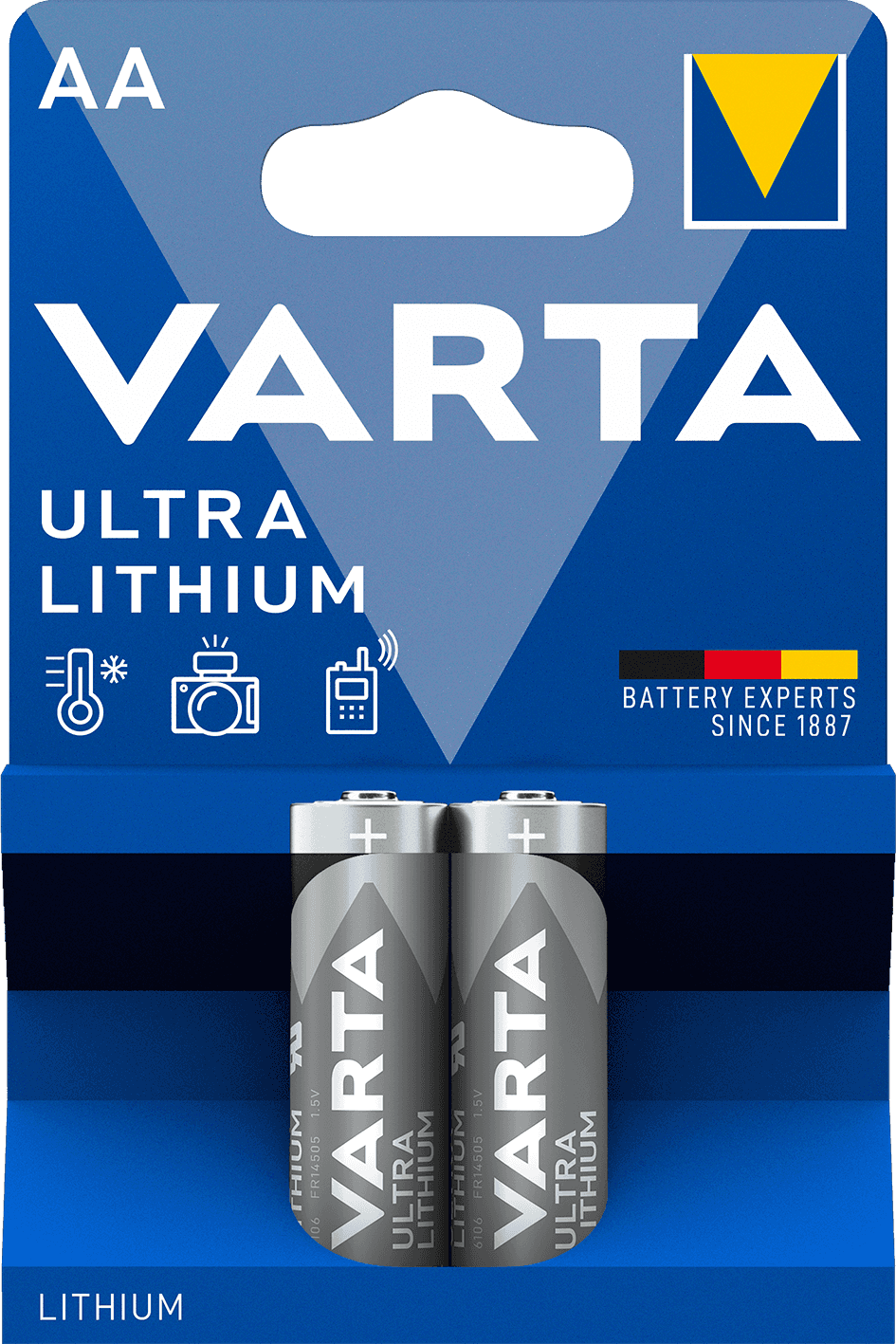Литиевые батарейки VARTA Lithium обеспечивают до 5 раз более долгую работу по сравнению с обычными щелочными. Надежны даже при экстремальных температурах и идеально подходят для энергоемких устройств, таких как фотоаппараты, навигаторы и радиостанции. Оптимальный выбор для высокопроизводительных портативных устройств.\r