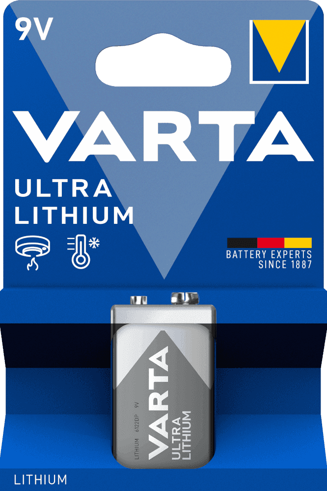 Профессиональная литиевая батарейка VARTA 9V (6LR61/E-block) обеспечивает надёжную и длительную работу в устройствах с высоким энергопотреблением. Идеальна для фотооборудования, медтехники и сигнализаций. Поставляется в упаковке по 1 штуке.\r