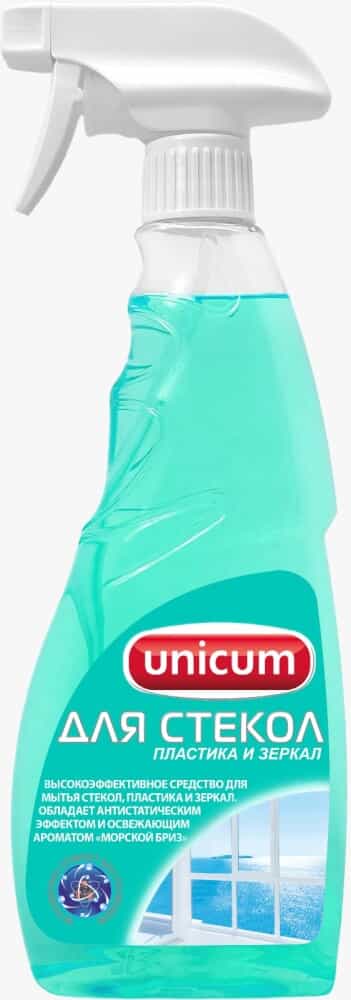 Чистящее средство для мытья стекол, пластика и зеркал идеально подходит для любых влагостойких поверхностей, в том числе, окон, подоконников, зеркал, мебели, плитки, элементов из нержавеющей стали. Спрей для стекол и зеркал удобно и равномерно наносится, не требует смывания, придает поверхности ослепительный блеск, не оставляет разводов и царапин.  Обладает антистатическим эффектом. Имеет неповторимый аромат свежести и чистоты с нотками морской соли.\r\r