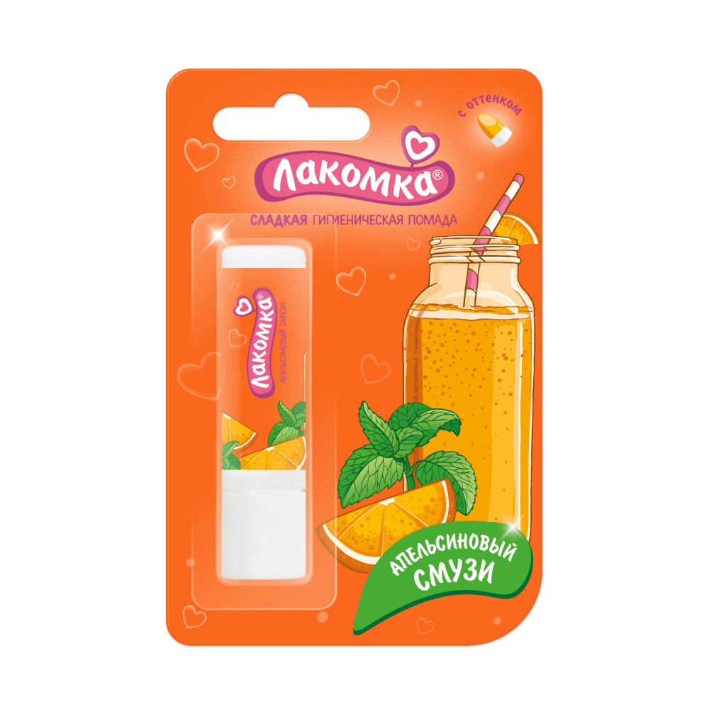 Отличный уход за губами со вкусом любимого лакомства\n♥ Масло какао и облепихи, экстракт календулы и витамин Е в составе обеспечивают увлажнение и питание\n♥ Благодаря нежной, тающей текстуре помада легко наносится на кожу губ\n♥ Безопасный подсластитель придает приятный вкус\n\nВкус любимого лакомства всегда с собой!