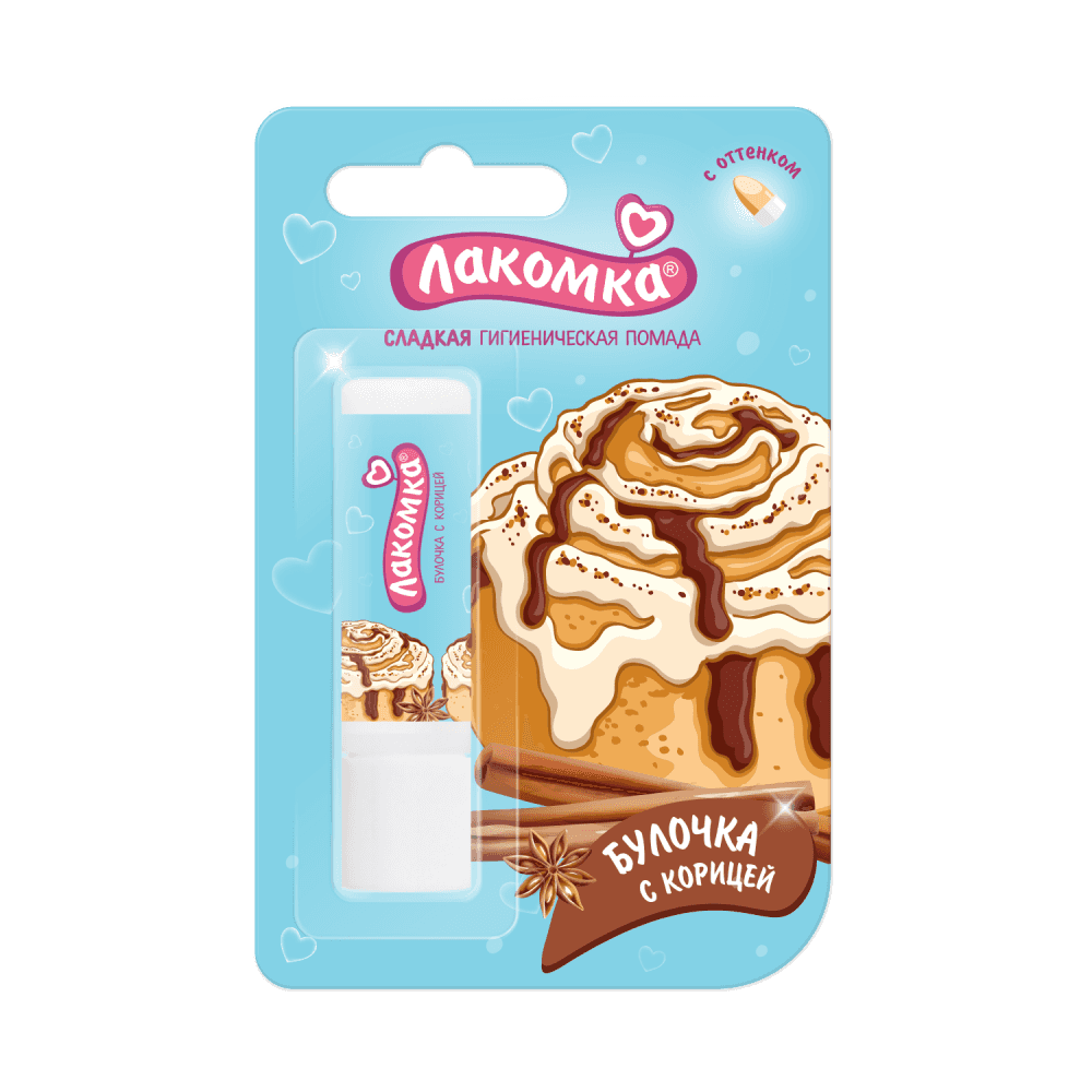Отличный уход за губами со вкусом любимого лакомства\n♥ Масло какао и облепихи, экстракт календулы и витамин Е в составе обеспечивают увлажнение и питание\n♥ Благодаря нежной, тающей текстуре помада легко наносится на кожу губ\n♥ Безопасный подсластитель придает приятный вкус\n\nВкус любимого лакомства всегда с собой!