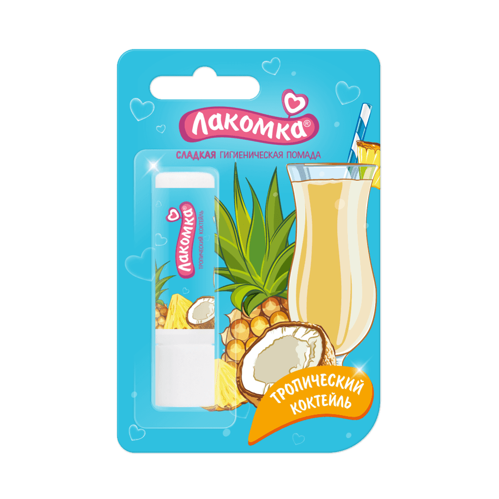 Отличный уход за губами со вкусом любимого лакомства\n♥ Масло какао, экстракт календулы и витамин Е в составе обеспечивают увлажнение и питание\n♥ Благодаря нежной, тающей текстуре помада легко наносится на кожу губ\n♥ Безопасный подсластитель придает приятный вкус\n\nВкус любимого лакомства всегда с собой!
