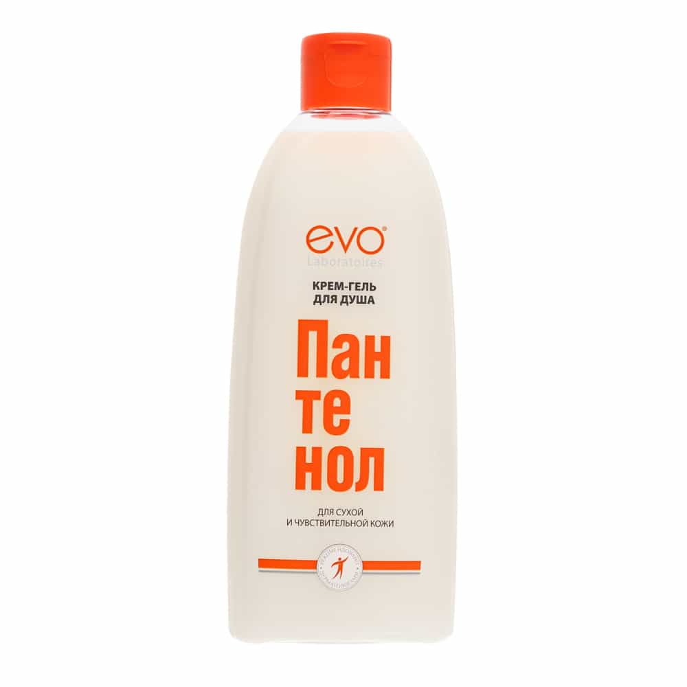Крем-гель для душа Пантенол EVO благодаря оптимальному содержанию декспантенола способствует поддержанию баланса влажности сухой и чувствительной кожи, даже после мытья в хлорированной воде*\n\nРегулярное использование Крем-геля для душа Пантенол EVO препятствует возникновению неприятных ощущений.\n\nПродукт обладает кремовой текстурой, хорошо пенится и легко смывается водой. Имеет легкий цветочный аромат и оптимальный рH.