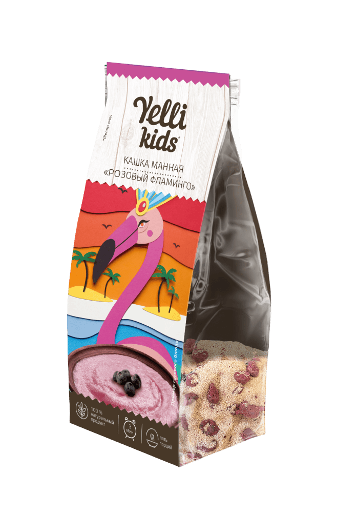 Натуральная детская манная каша с черникой на 5 порций. Готовится за 5 минут.